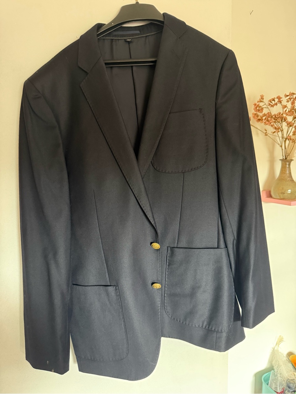 J. Crew Black Two-Button Patch-Pocket Blazer